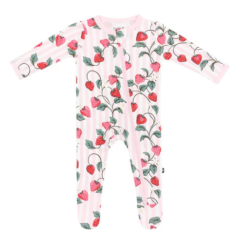 Kyte Baby Zippered Footie / Strawberry Fields