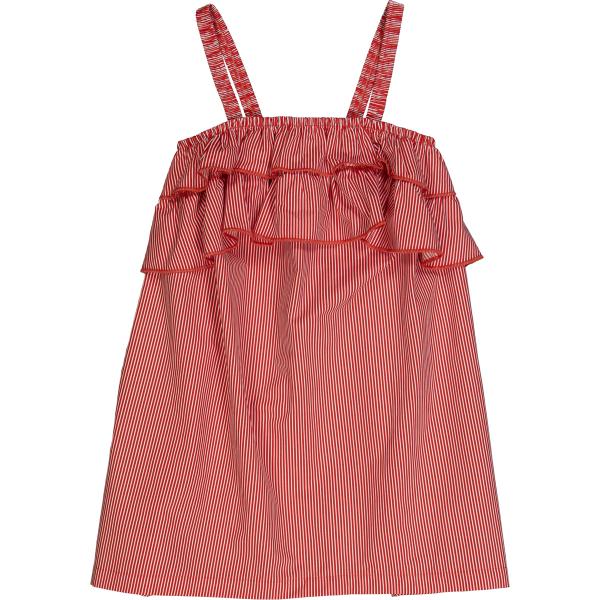 Muesli Poplin Stripe Tank Dress / Apple Red