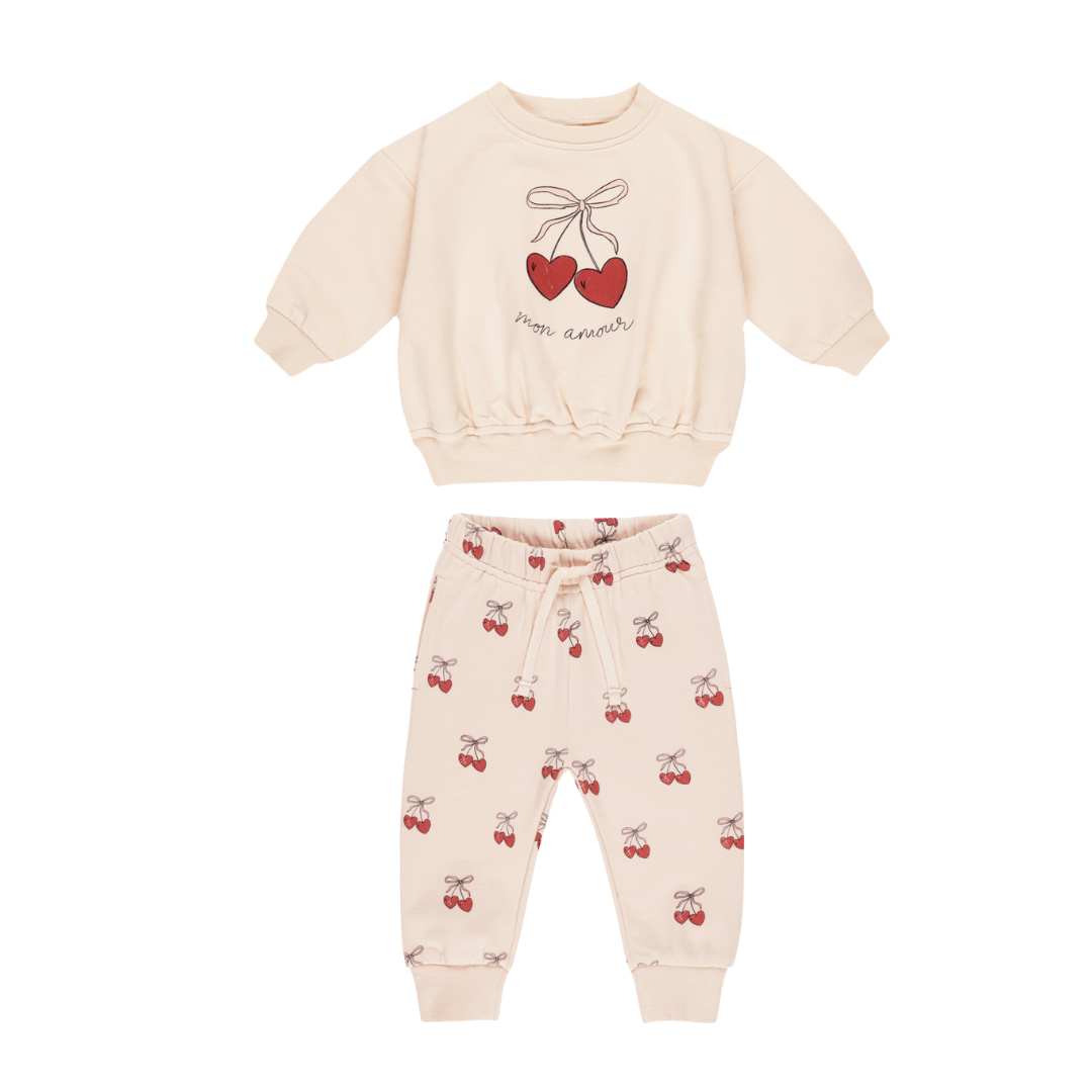 Quincy Mae Relaxed Fleece Set / Mon Amour