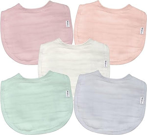 Organic Cotton Muslin Bibs (5 pack)