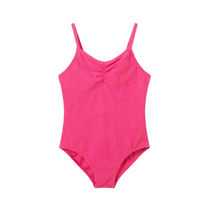 Tween Pink Daisy Terry One-Piece Swimsuit
