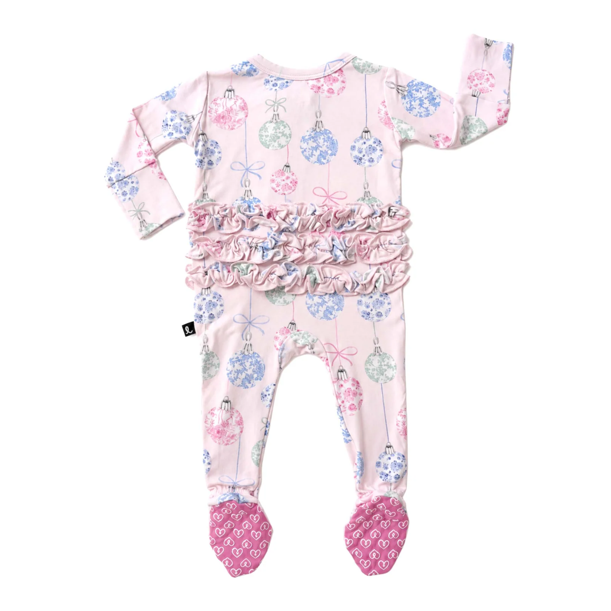 Lev Baby Ruffled Zippered Footie / Mariah Ornaments