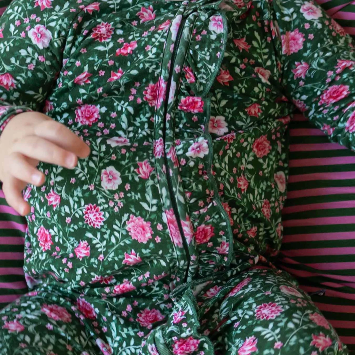 Lev Baby Ruffled Poppy Convertible Romper / Nova Floral