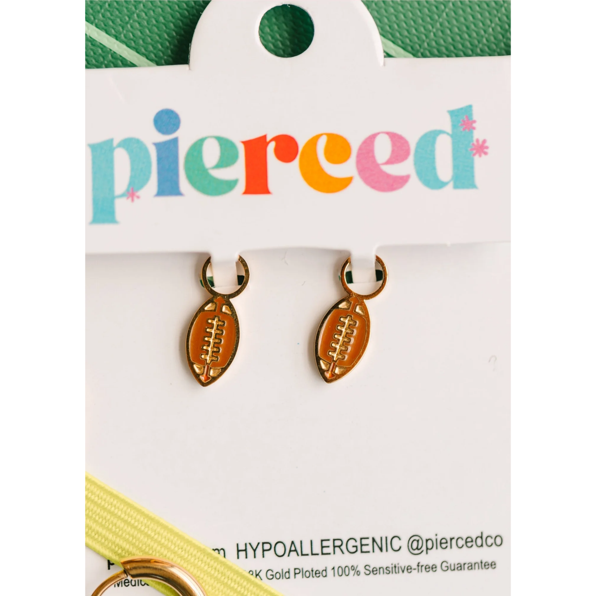 Pierced Football Earring Charms