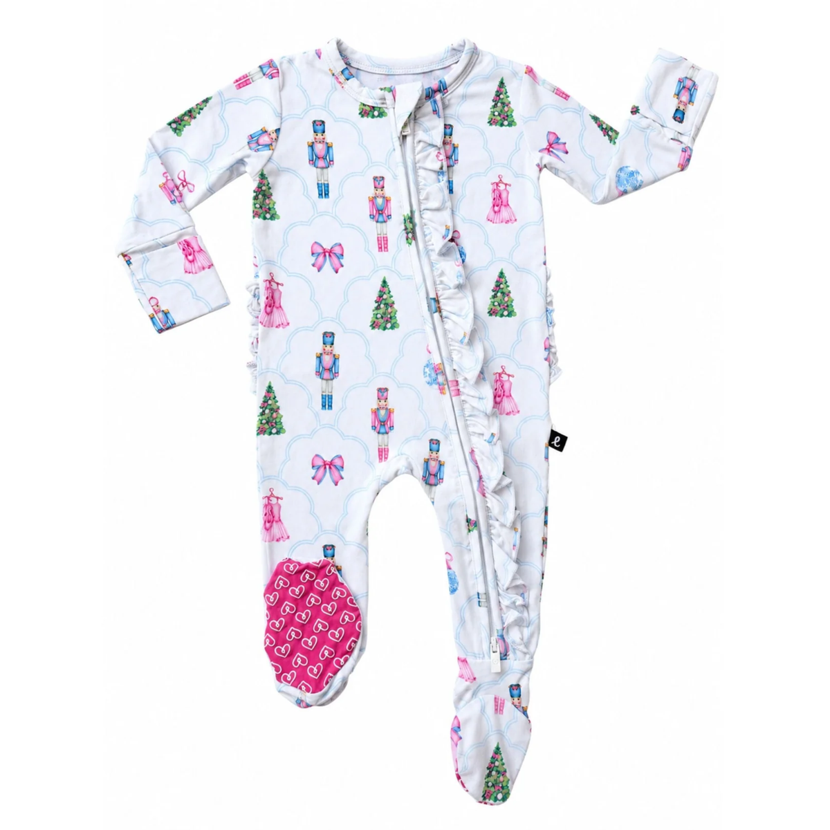Lev Baby Ruffled Zip Footie / Angelina Nutcracker