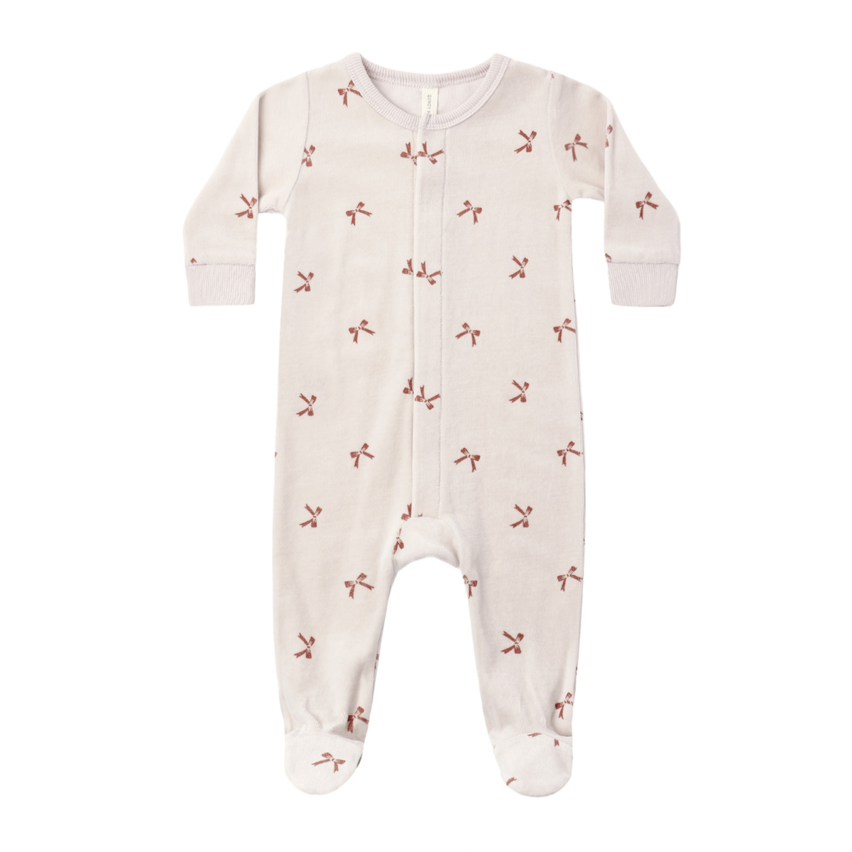 Quincy Mae Hidden Snap Footie / Red Bows