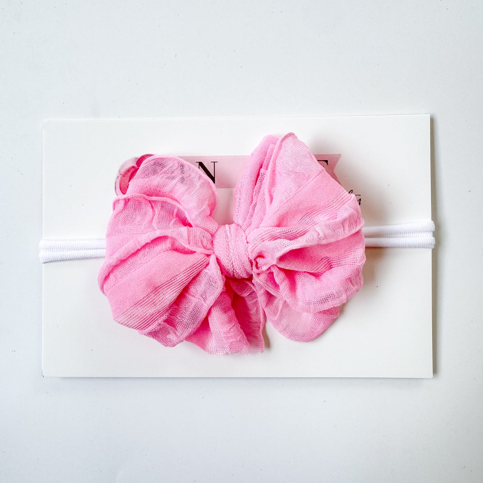 Skinny Mini Ruffle Headband - Bubblegum