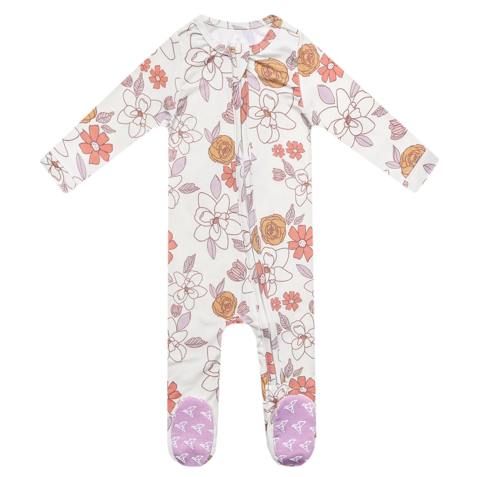 Copper Pearl Bamboo Zip-Up Footie / Ferra