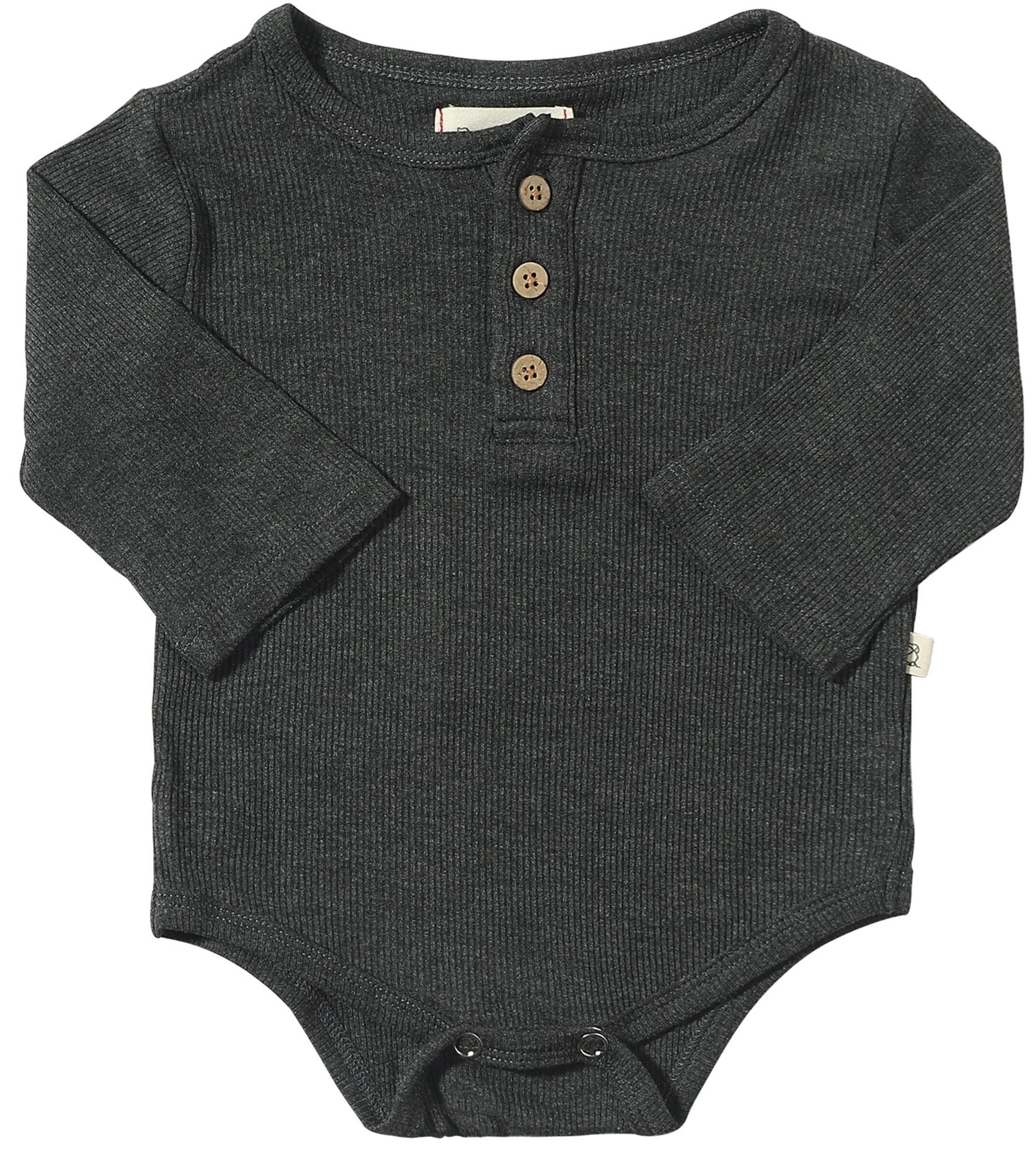 Me & Henry Aynor Ribbed Onesie / Charcoal