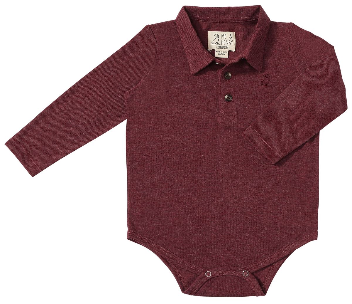 Me & Henry Seymour Henley Onesie / Burgundy