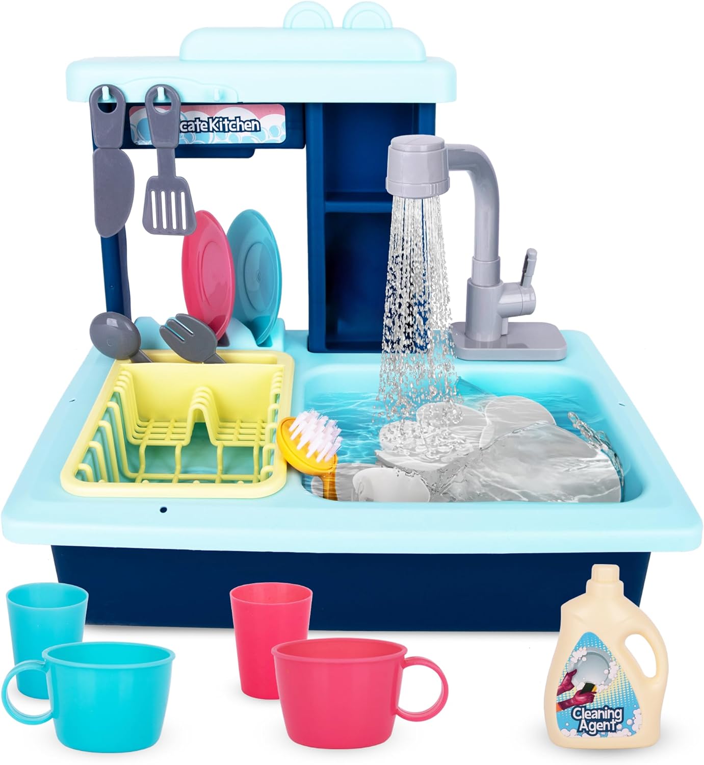 Toy Sink + Dishes Play Set