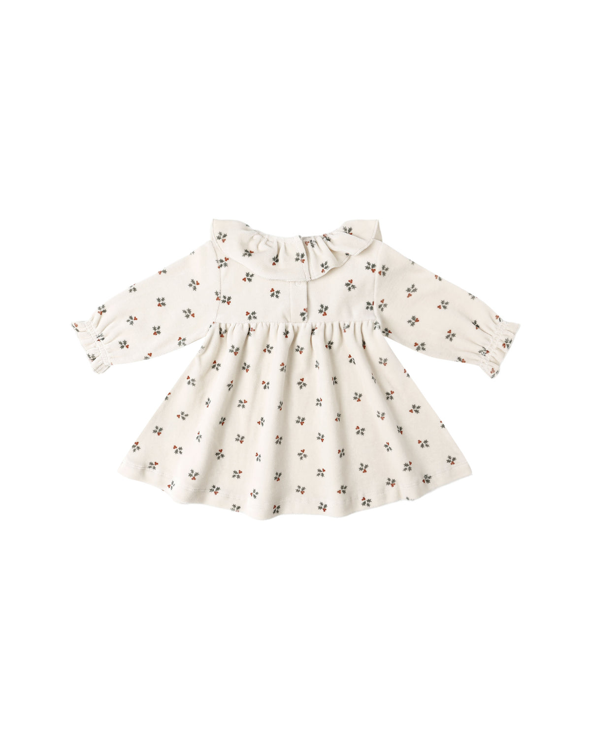 Quincy Mae Velour Baby Dress / Holly Berry