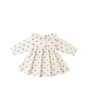 Quincy Mae Velour Baby Dress / Holly Berry