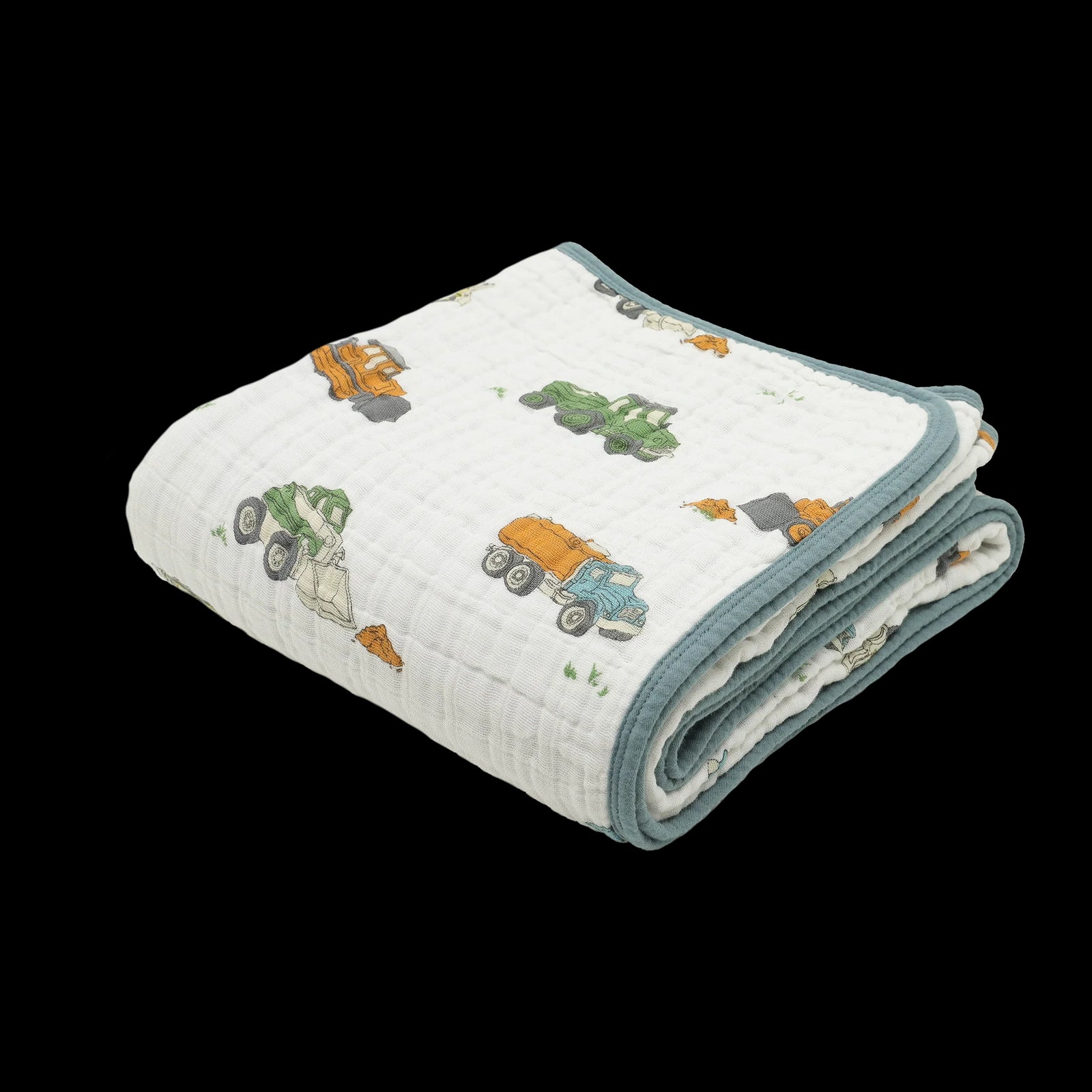 Little Unicorn Cotton Muslin Original Quilt (47"x47") / Work Trucks