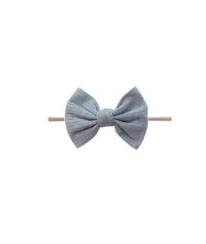 Ribbed Bow Headband - Mist