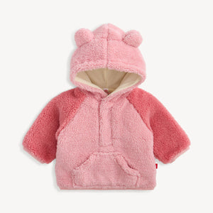Magnetic Me Sherpa Raglan Henley Pullover / Pretty Pink
