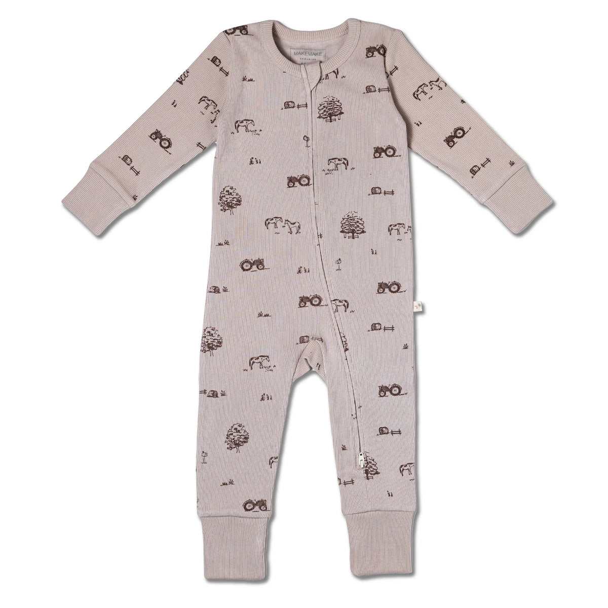 Organic 2-Way Zip Romper / Farm