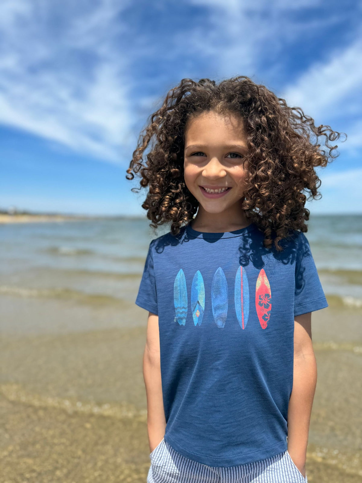 Me & Henry Falmouth Printed Tee / Navy Surfboards