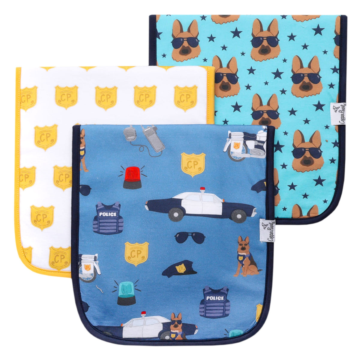 Copper Pearl Premium Burp Cloth Set / Policemen