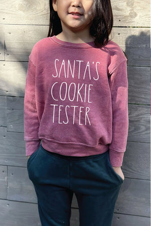 Santa's Cookie Tester Toddler Mineral Graphic Sweatshirt