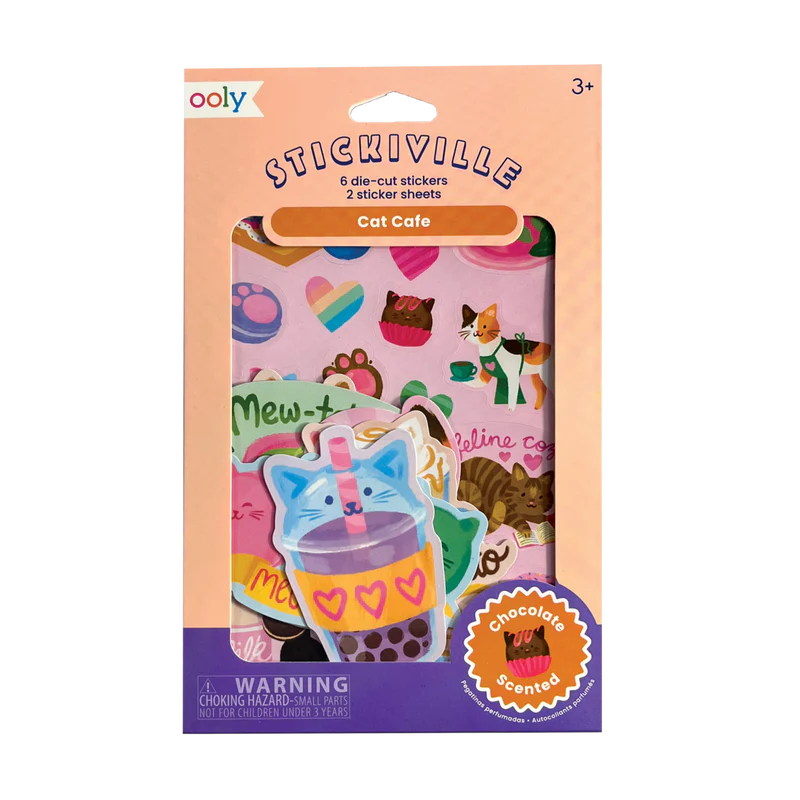Ooly Stickiville Cat Cafe Chocolate Scented Stickers