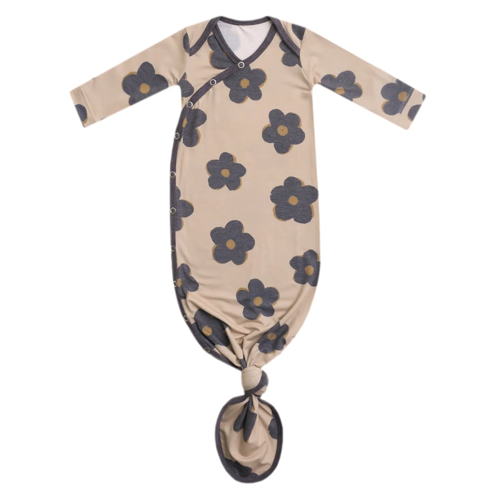 Copper Pearl Newborn Knotted Gown / Gemma in Tan