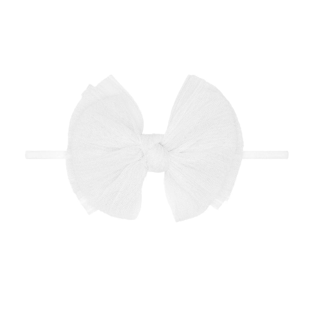 Tulle FAB Skinny Headband / Pleated White