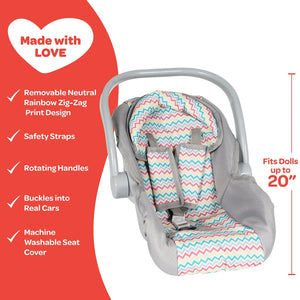 Adora Baby Doll Car Seat Carrier / Rainbow Zig Zag