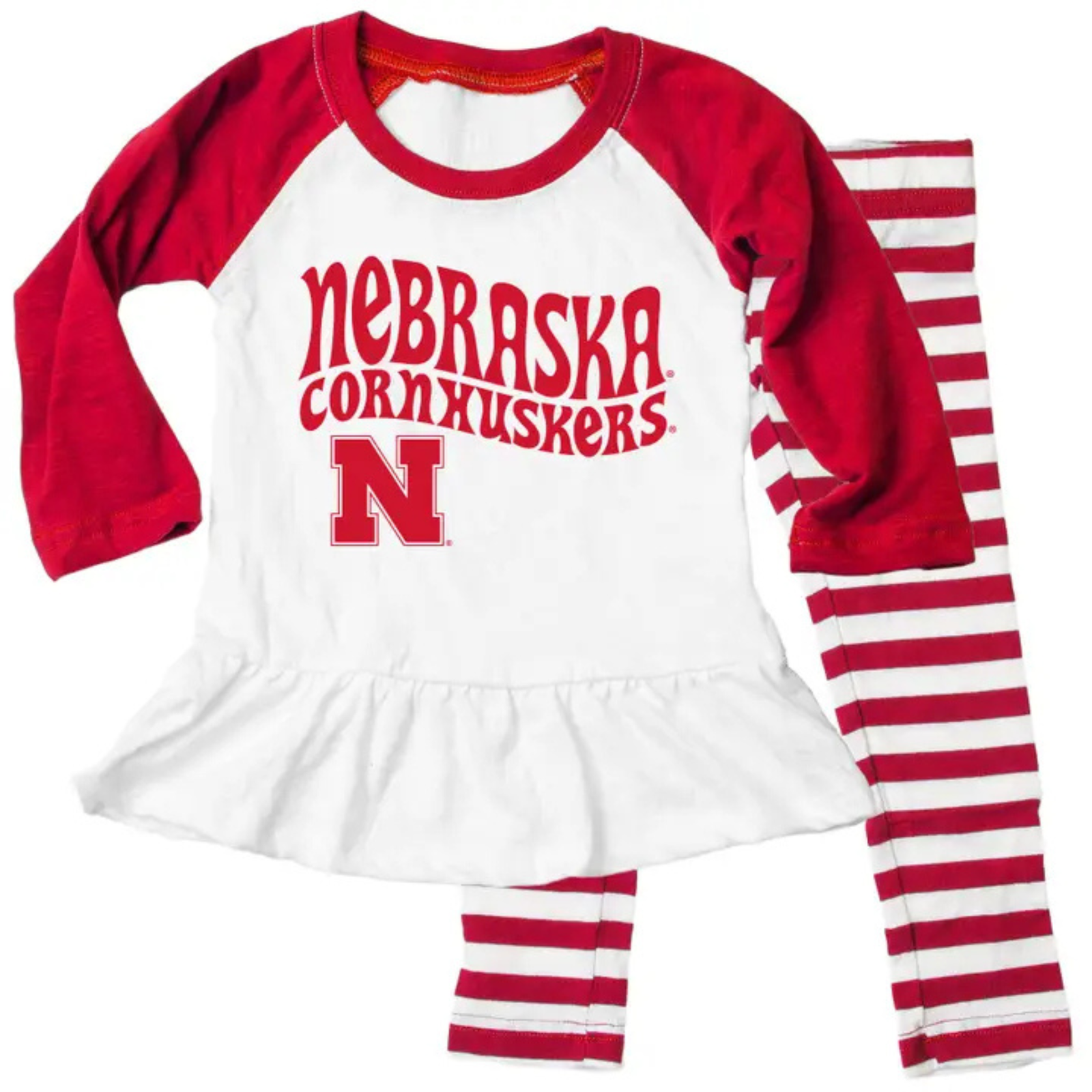Nebraska Cornhuskers Ruffle Raglan Set