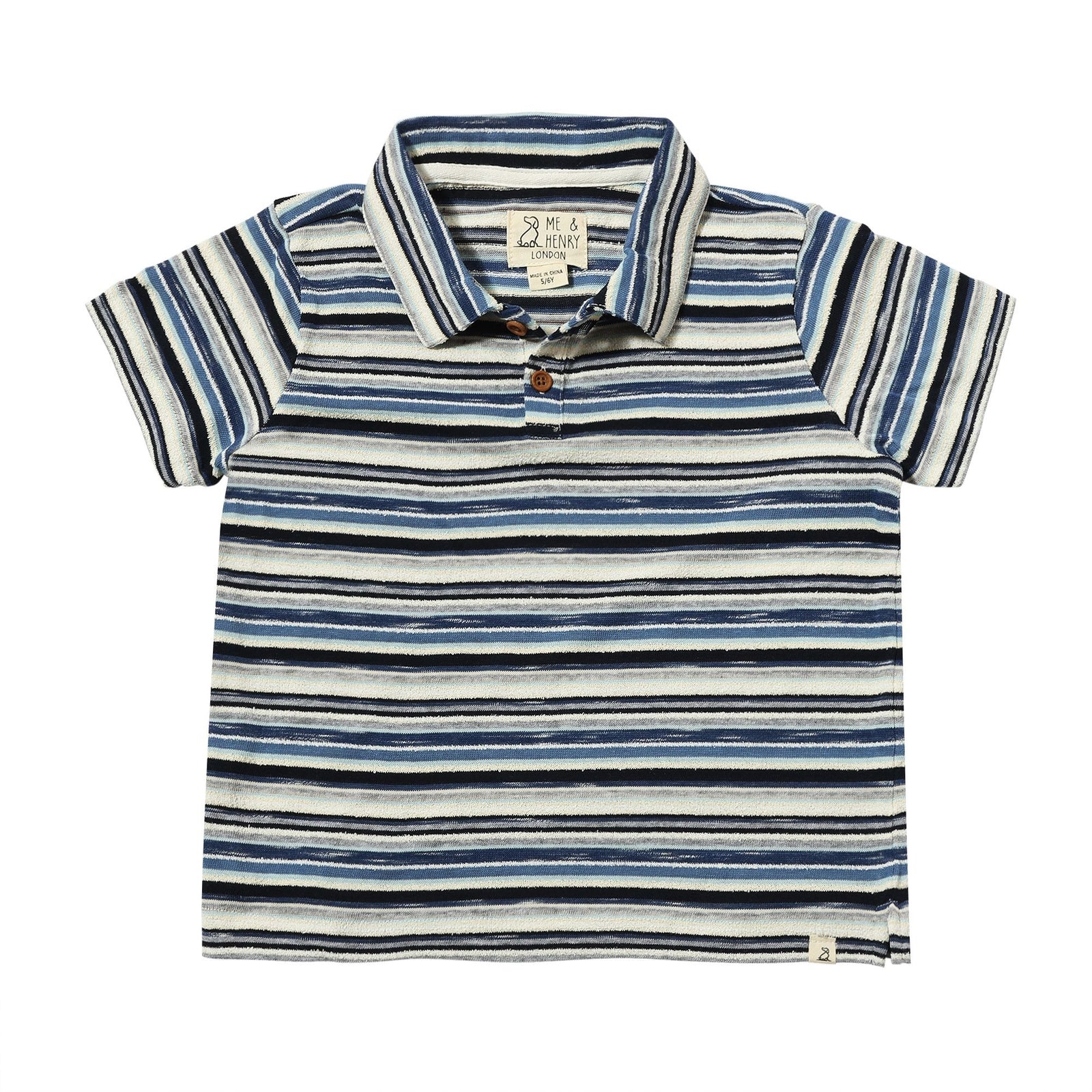 Me & Henry Admiral Polo / Navy & Blue Stripes