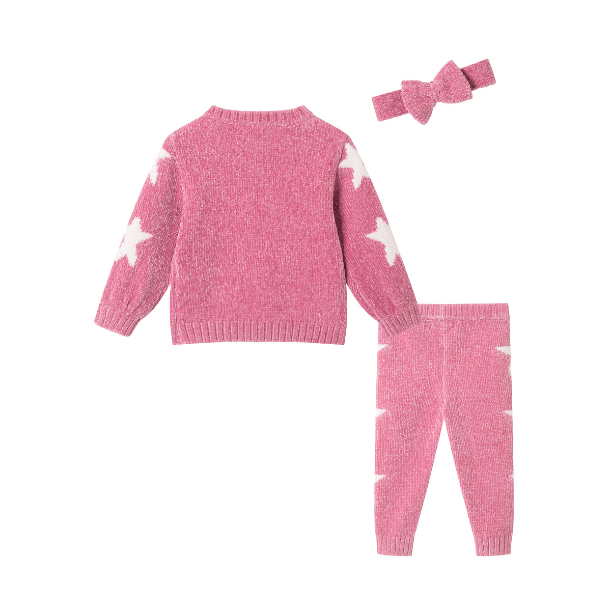 Star Icon Sweater & Pant Set with Headband