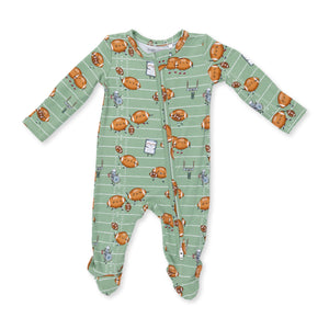 Footballs Playing Football 2 Way Zipper Footie