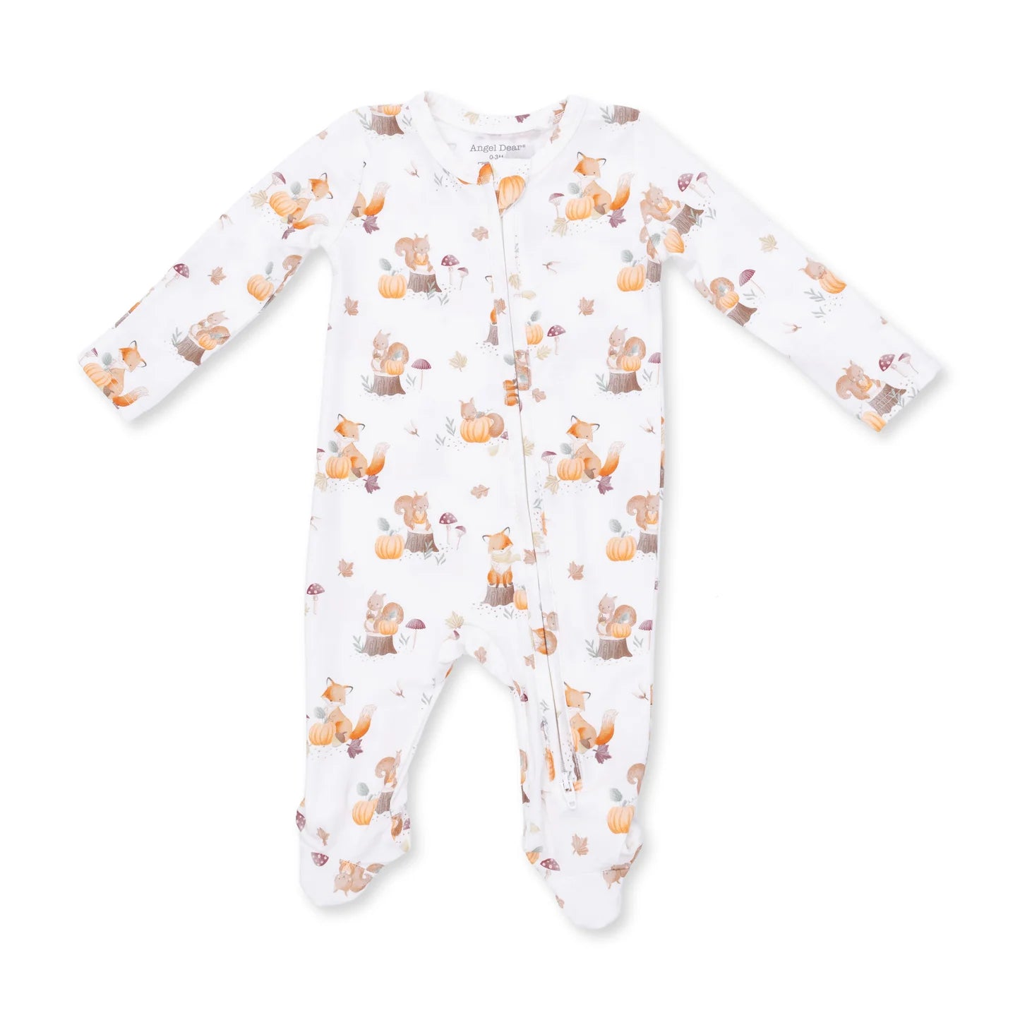 Woodland Animals with Pumpkins 2 Way Zipper Footie