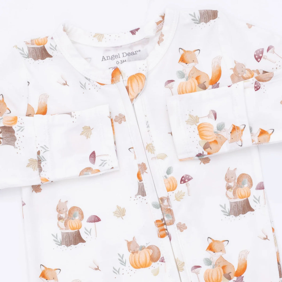 Woodland Animals with Pumpkins 2 Way Zipper Footie