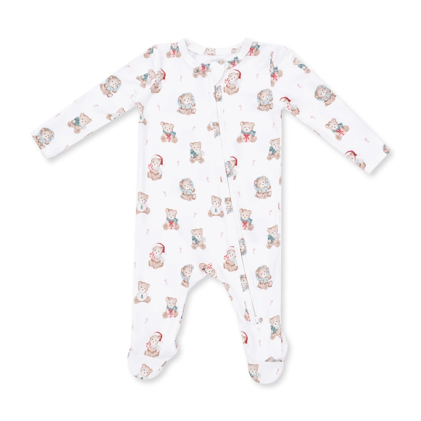 Christmas Teddy Bears 2 Way Zipper Footie