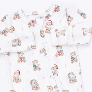 Christmas Teddy Bears 2 Way Zipper Footie