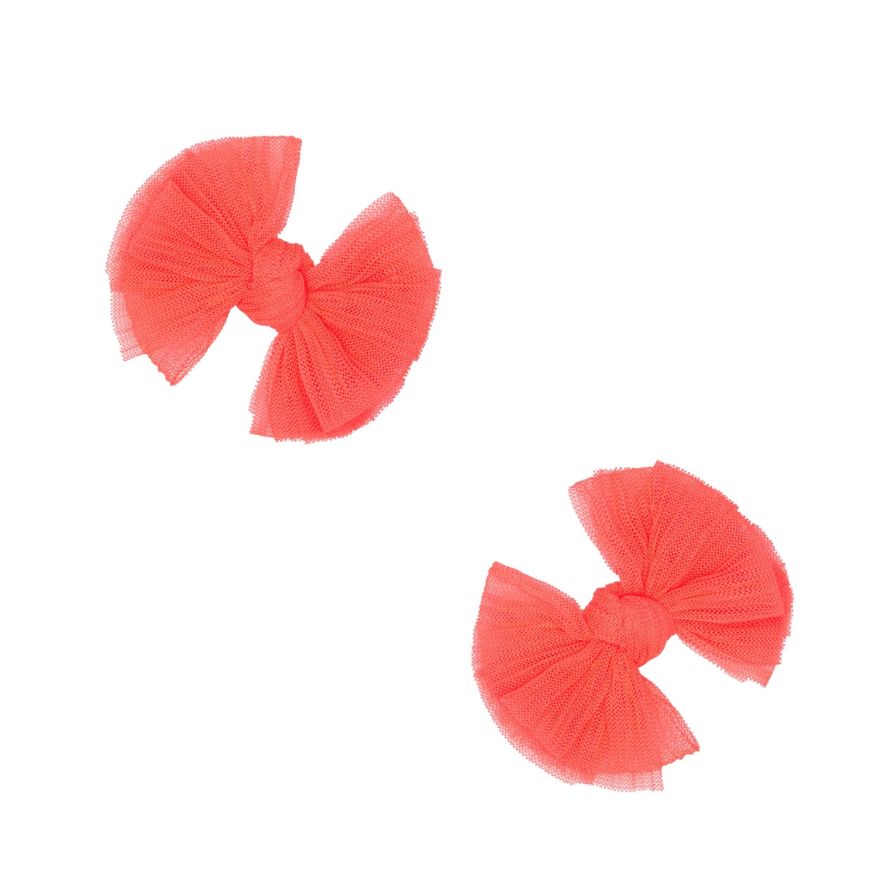 Baby Bling Tulle Baby FAB Clips / Pleated Hot Red