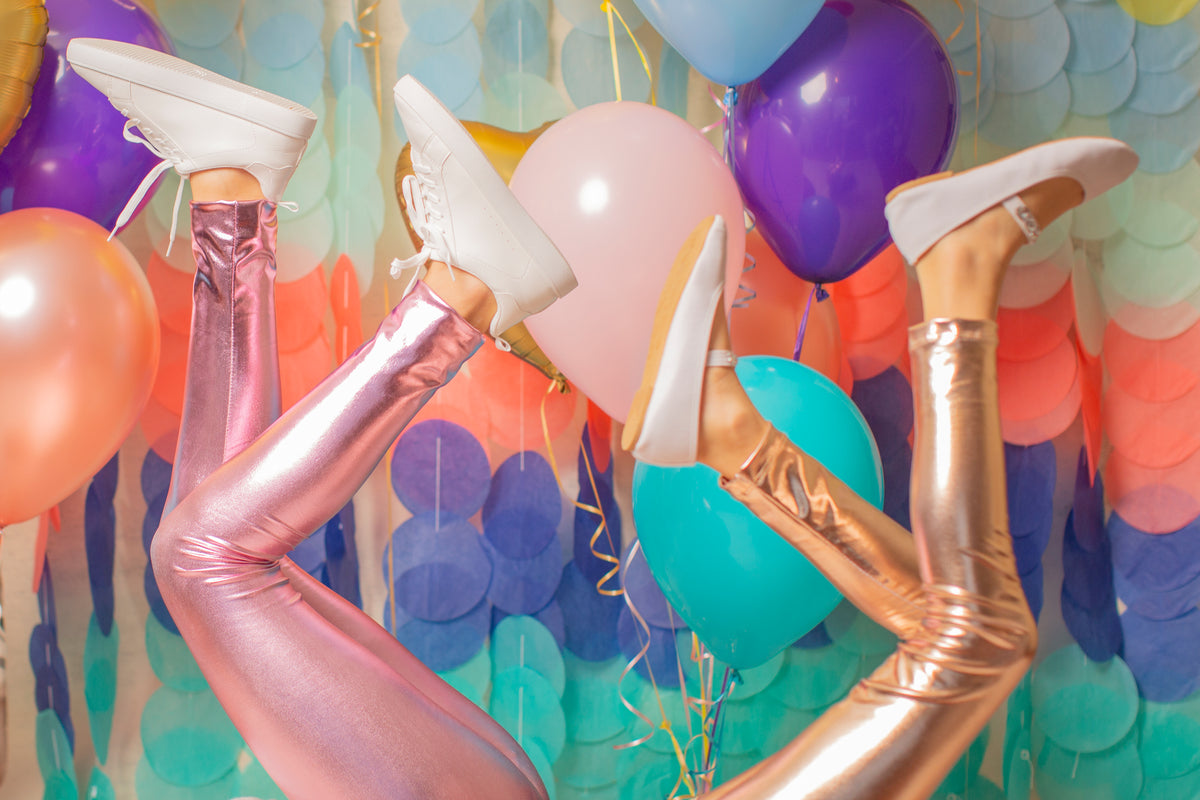 Love Life Pink Metallic Leggings