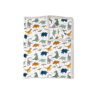 Little Unicorn Cotton Muslin Quilted Throw (60"x72") / Dino Friends