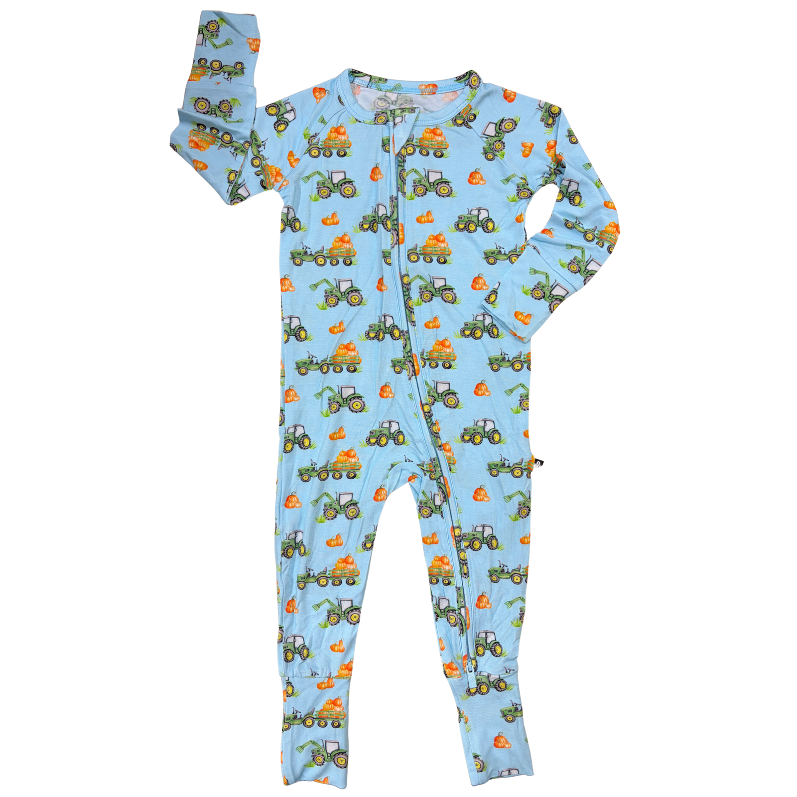 Lev Baby Poppy Convertible Romper / Everett Tractors & Pumpkins