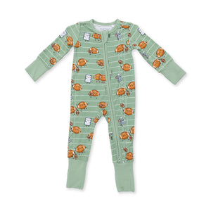 Footballs Playing Football 2 Way Zipper Convertible Romper