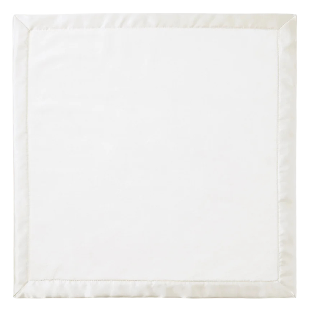 Elegant Baby Satin Trim Flannel Fleece Blanket (20x20) / White