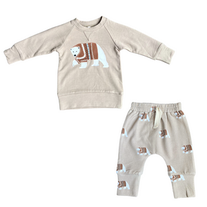 Babysprouts Polar Bear Raglan Sweatshirt + Harems Set