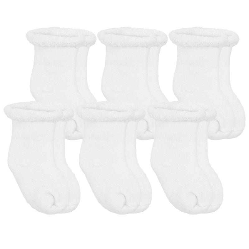 Kushies Terry Socks 6-Pack / 3-6 Months - White