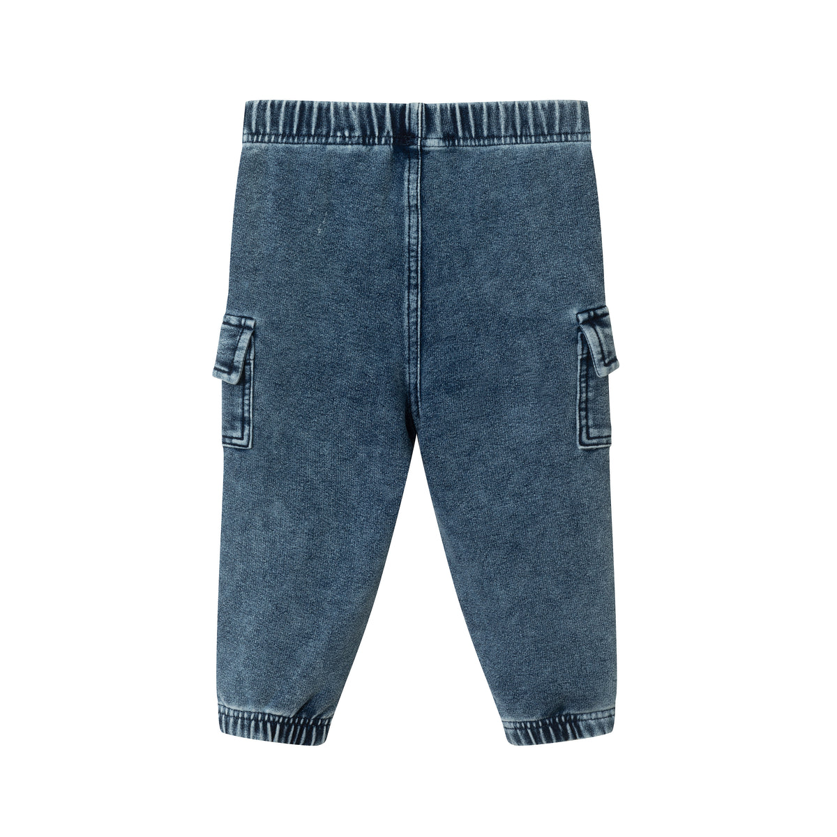 Denim Knit Cargo Joggers