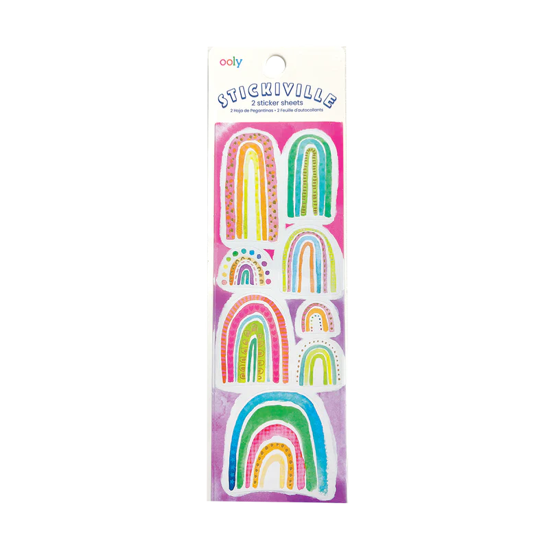 Ooly Stickiville Watercolor Rainbows Gold Foil Stickers
