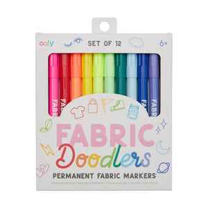 Ooly Fabric Doodlers Permanent Fabric Marker Set