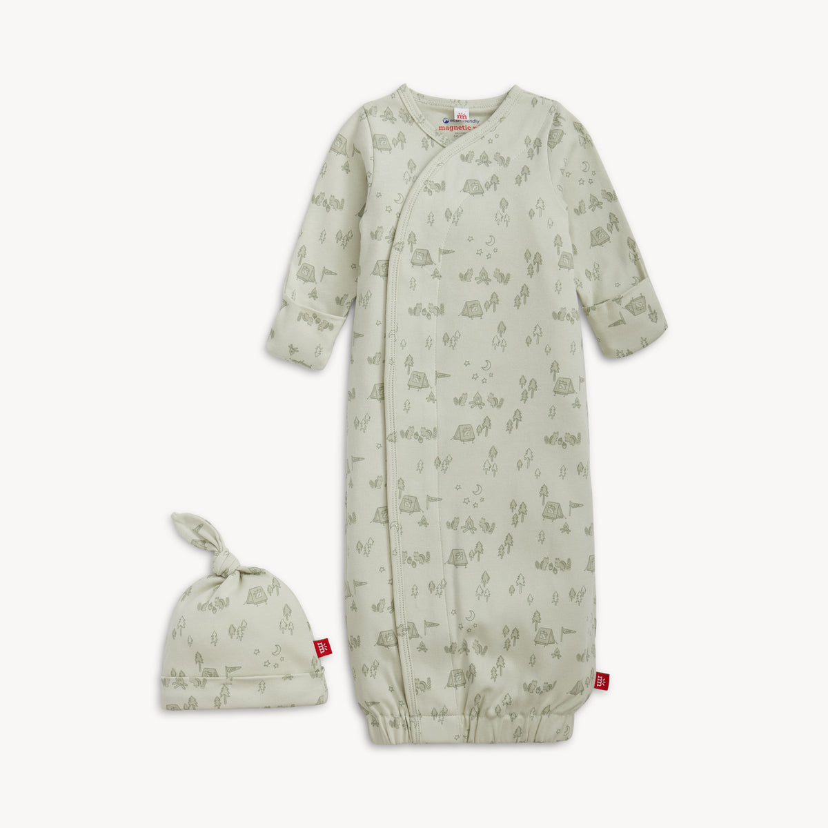 Magnetic Me Organic Cotton Sleeper Gown & Hat / Base Camp