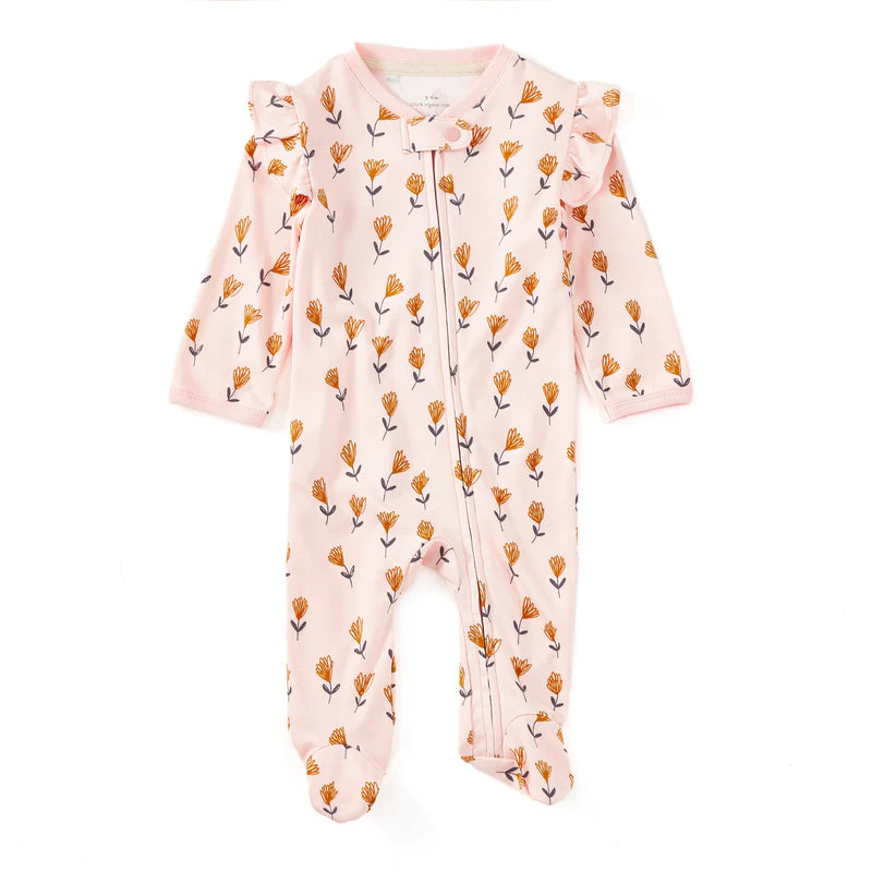 Ruffle Zip Footie / Wild at Heart