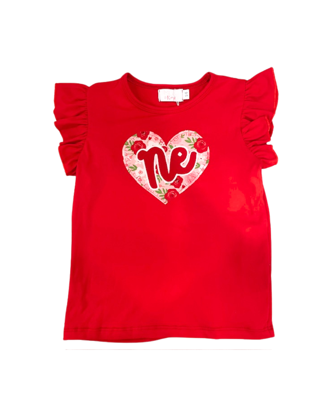 Pink Floral Flutter Sleeve Top